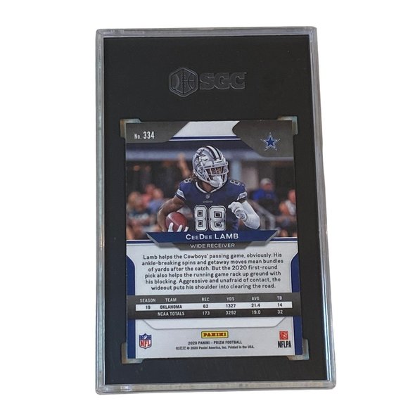 2020 Panini Prizm CeeDee Lamb Rookie SGC 9 Mint #334 Dallas Cowboys - Picture 2 of 2